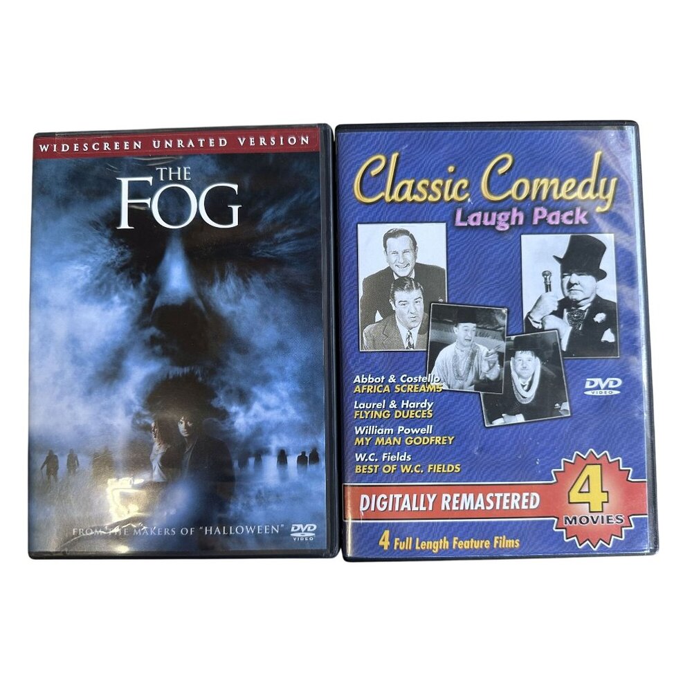 Movie Lot 2 DVDs Classic Comedy Laugh Pack & The Fog Widescreen Unrated Edition